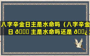 八字辛金日主是水命吗（八字辛金日 💐 主是水命吗还是 🌿 火命）